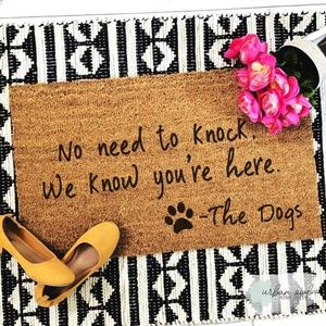 Urban Owl Accents No Need To Knock Funny Dog Doormat